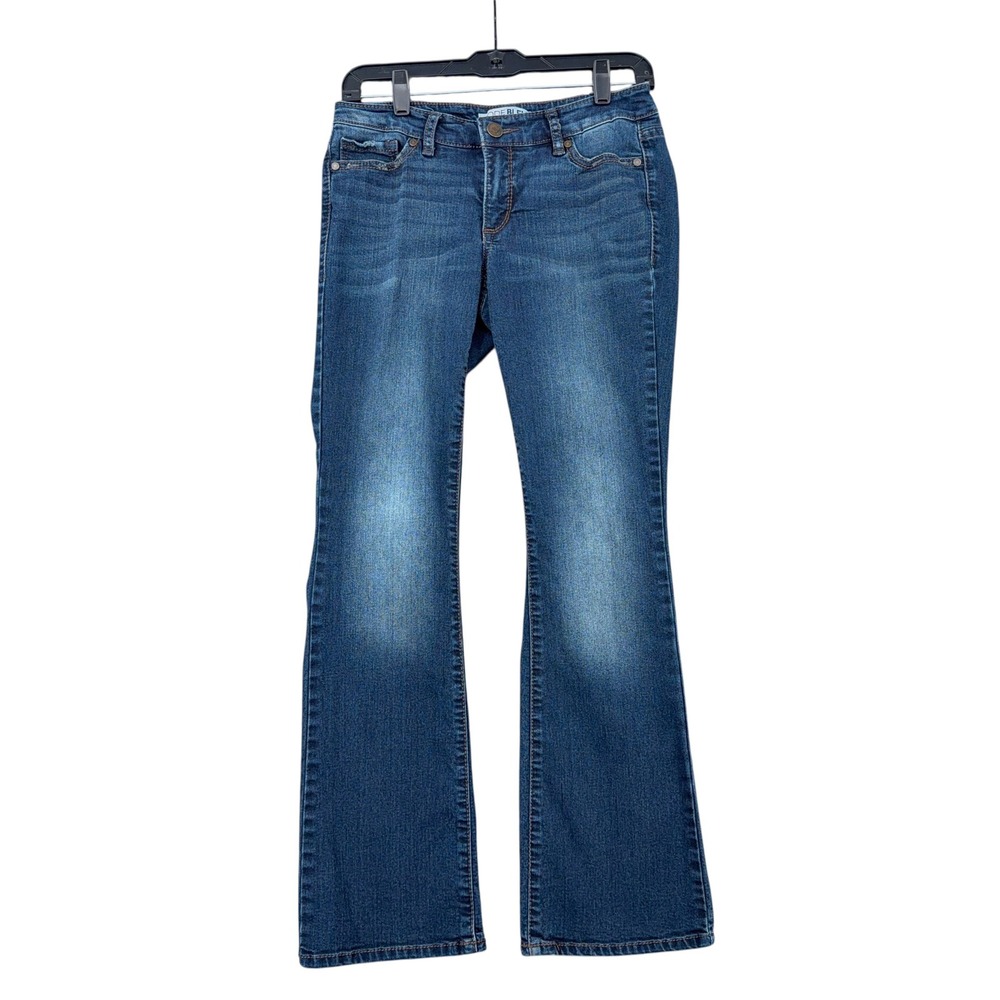 Code Bleu Soho Bootcut Jeans Womens 4P Blue Medium Wash Embroidered Flap‎ Pocket